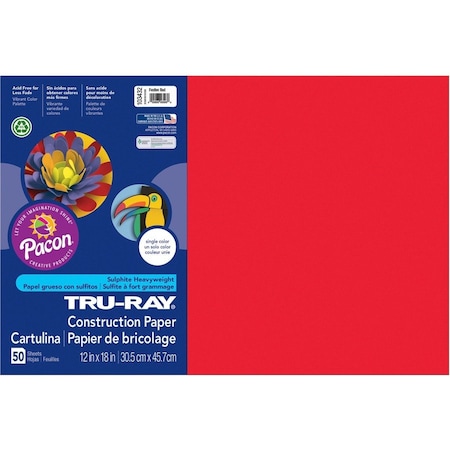 Tru-Ray Paper, Const, 12X18, Festv Red Pk PAC103432